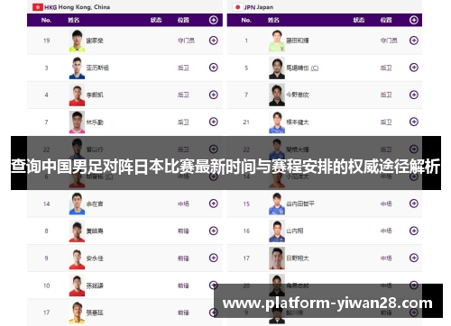 查询中国男足对阵日本比赛最新时间与赛程安排的权威途径解析 查询中国男足对阵日本比赛最新时间与赛程安排的权威途径解析